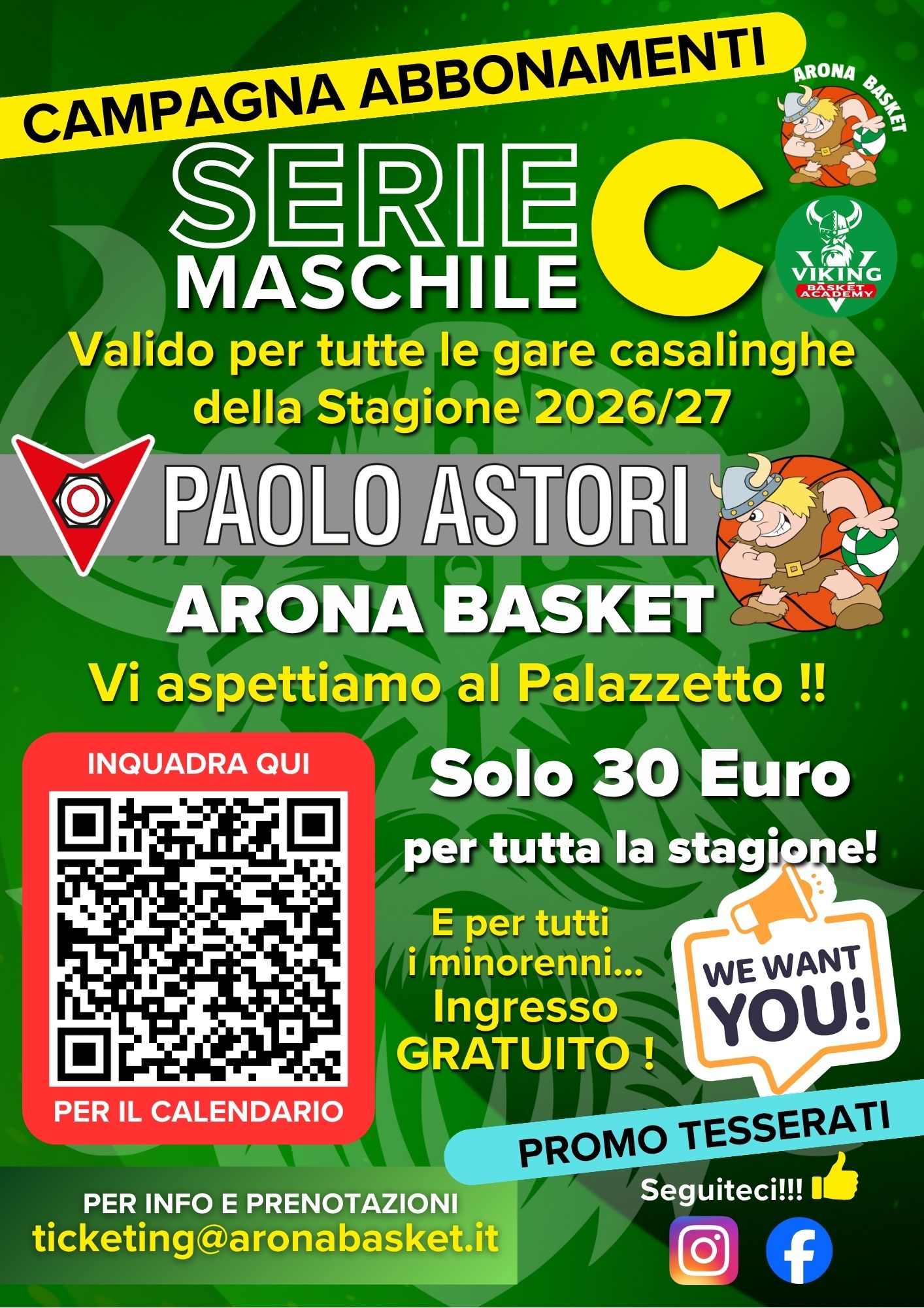 Diventa un vero VIKINGO... Abbonati alla stagione 2026/27